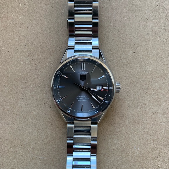 Carrera Calibre 7 Twin time Automatic with links, box, papers - Picture 5 of 6